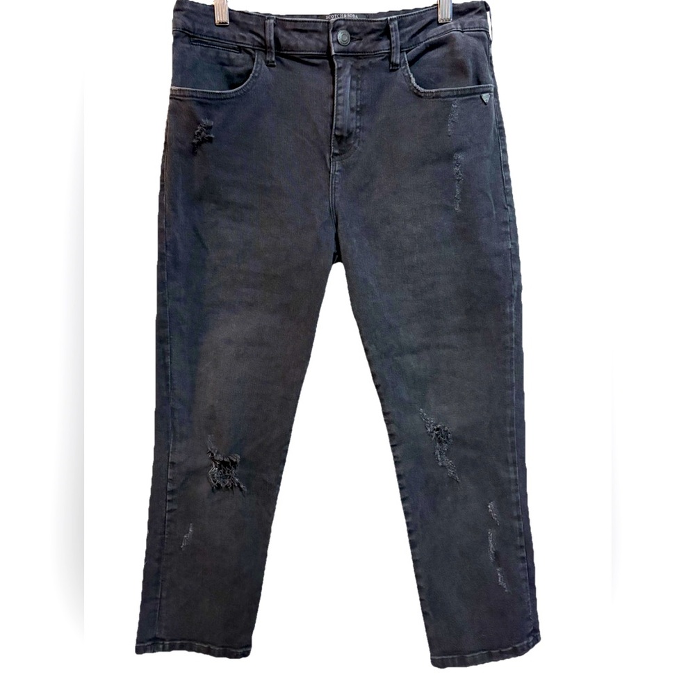 Scotch & Soda Johnny Boyfriend Ankle Jeans. Black.